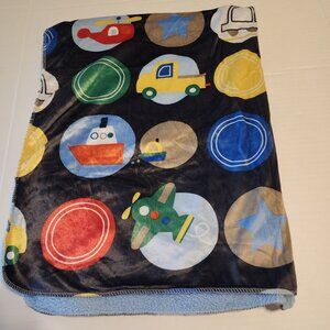 Snugly  Baby baby blanket circles airplane helicopter car ship Sherpa reverse